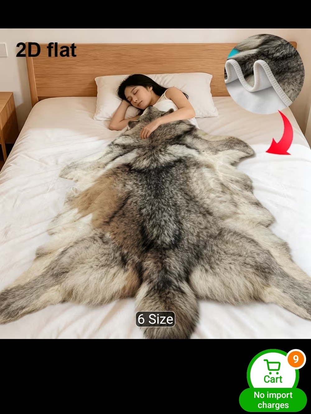 Source Unknown Gray Faux Fur Throw Blanket - Soft Plush Home Accent